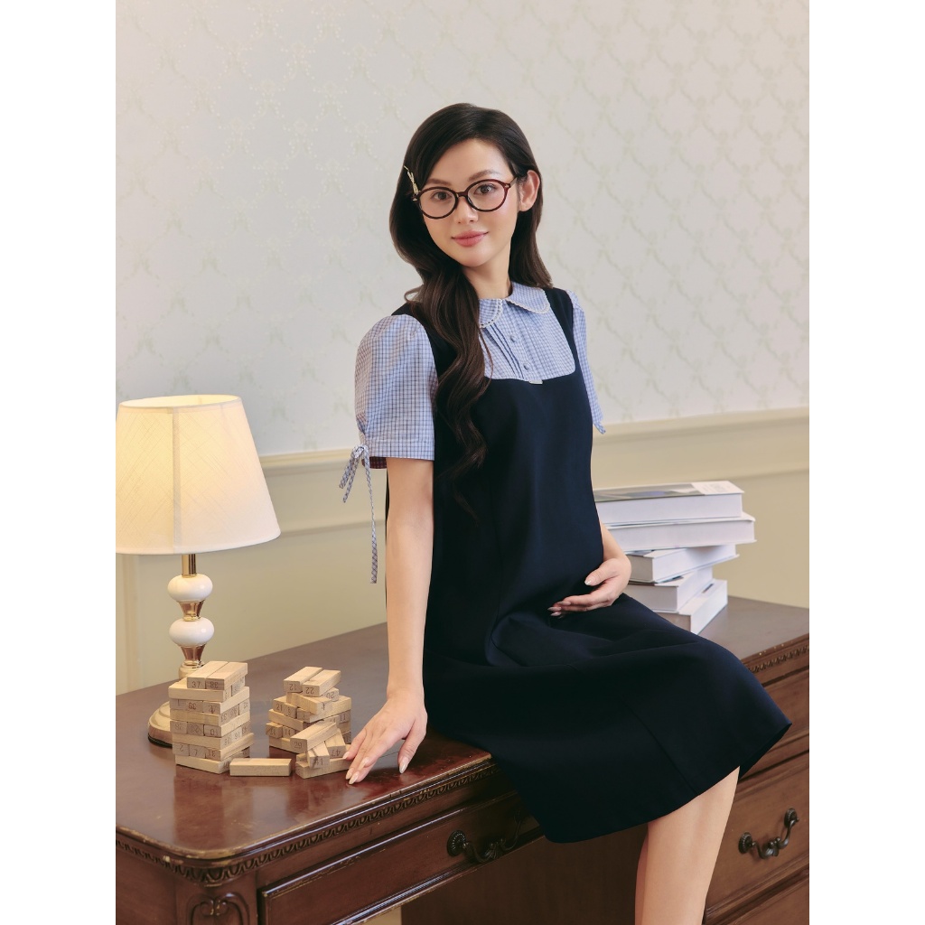 Váy Bầu NOVA DRESS Chéo Ý Cao Cấp, Đầm Bầu Công Sở Form Suông Giấu Dáng Che Bụng Hiệu Quả - L'amme