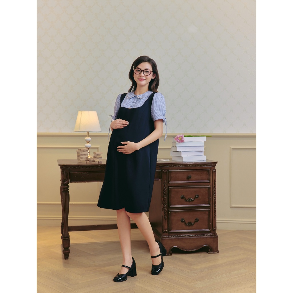 Váy Bầu NOVA DRESS Chéo Ý Cao Cấp, Đầm Bầu Công Sở Form Suông Giấu Dáng Che Bụng Hiệu Quả - L'amme