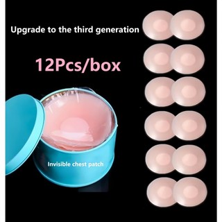 COD Miếng dán ngực silicon, Hộp 6 Cặp dán ngực siêu dính, tái sử dụng nhiều lần
