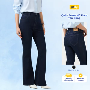 Quần Jeans Nữ Yody Dáng ống Flare dài nữ tính, tôn dáng TRA WCJE26A008