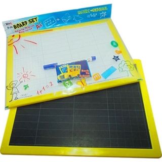 LEAFBOOK Bảng Con Học Sinh A4 WinQ B-06 (B06) 2 Mặt Ô Ly – 1 Mặt Viết Bút Lông, 1 Mặt Viết Phấn, Kèm Bút Và Mút Lau