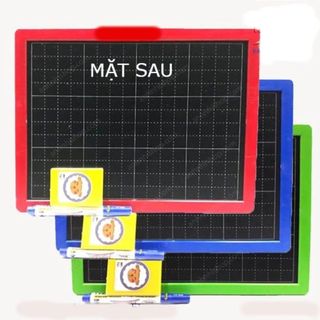 LEAFBOOK Bảng Con Học Sinh A4 WinQ B-06 (B06) 2 Mặt Ô Ly – 1 Mặt Viết Bút Lông, 1 Mặt Viết Phấn, Kèm Bút Và Mút Lau