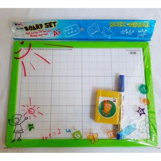 LEAFBOOK Bảng Con Học Sinh A4 WinQ B-06 (B06) 2 Mặt Ô Ly – 1 Mặt Viết Bút Lông, 1 Mặt Viết Phấn, Kèm Bút Và Mút Lau