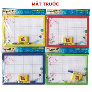 LEAFBOOK Bảng Con Học Sinh A4 WinQ B-06 (B06) 2 Mặt Ô Ly – 1 Mặt Viết Bút Lông, 1 Mặt Viết Phấn, Kèm Bút Và Mút Lau