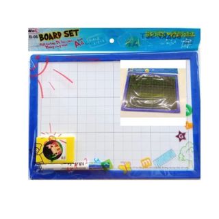 LEAFBOOK Bảng Con Học Sinh A4 WinQ B-06 (B06) 2 Mặt Ô Ly – 1 Mặt Viết Bút Lông, 1 Mặt Viết Phấn, Kèm Bút Và Mút Lau