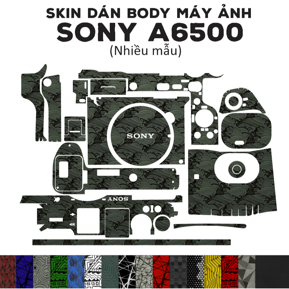 Skin 3M dán Sony A6500 (Nhiều mẫu) | Miếng film dán chống bám bẩn cho body máy ảnh