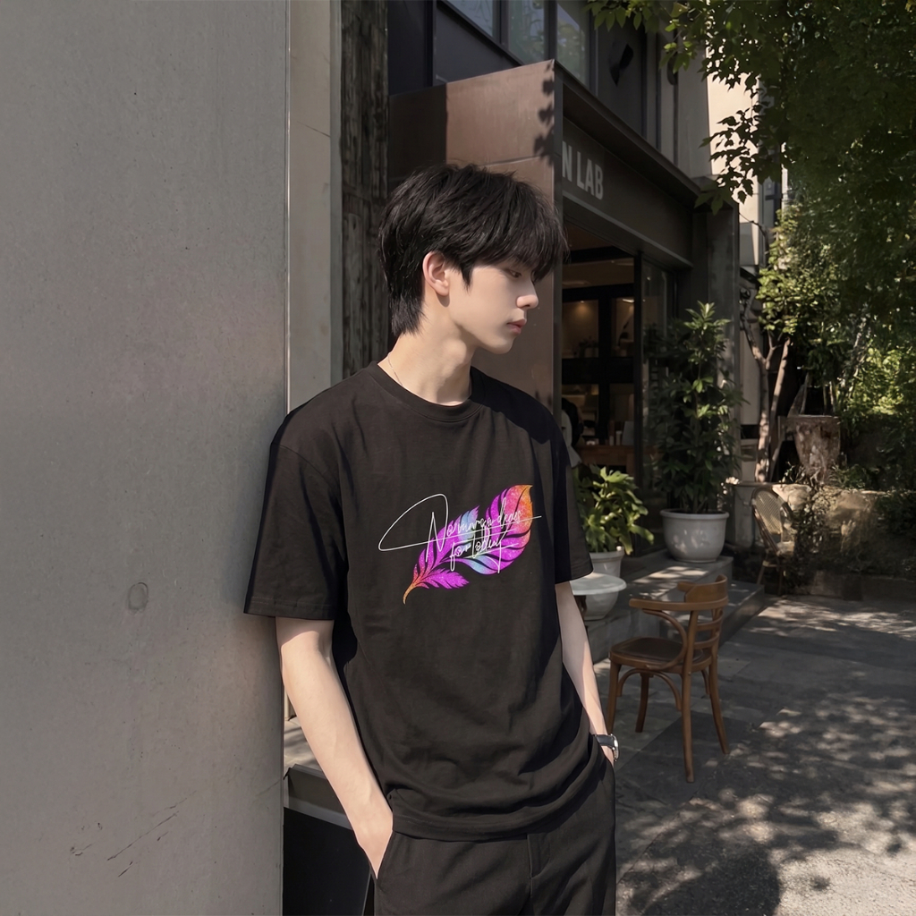 AT BST Áo Thun Unisex Cute Dễ Thương - Vải Cotton Co Giãn 4 Chiều, Dáng Rộng Oversize, In Hình Cá Nhân