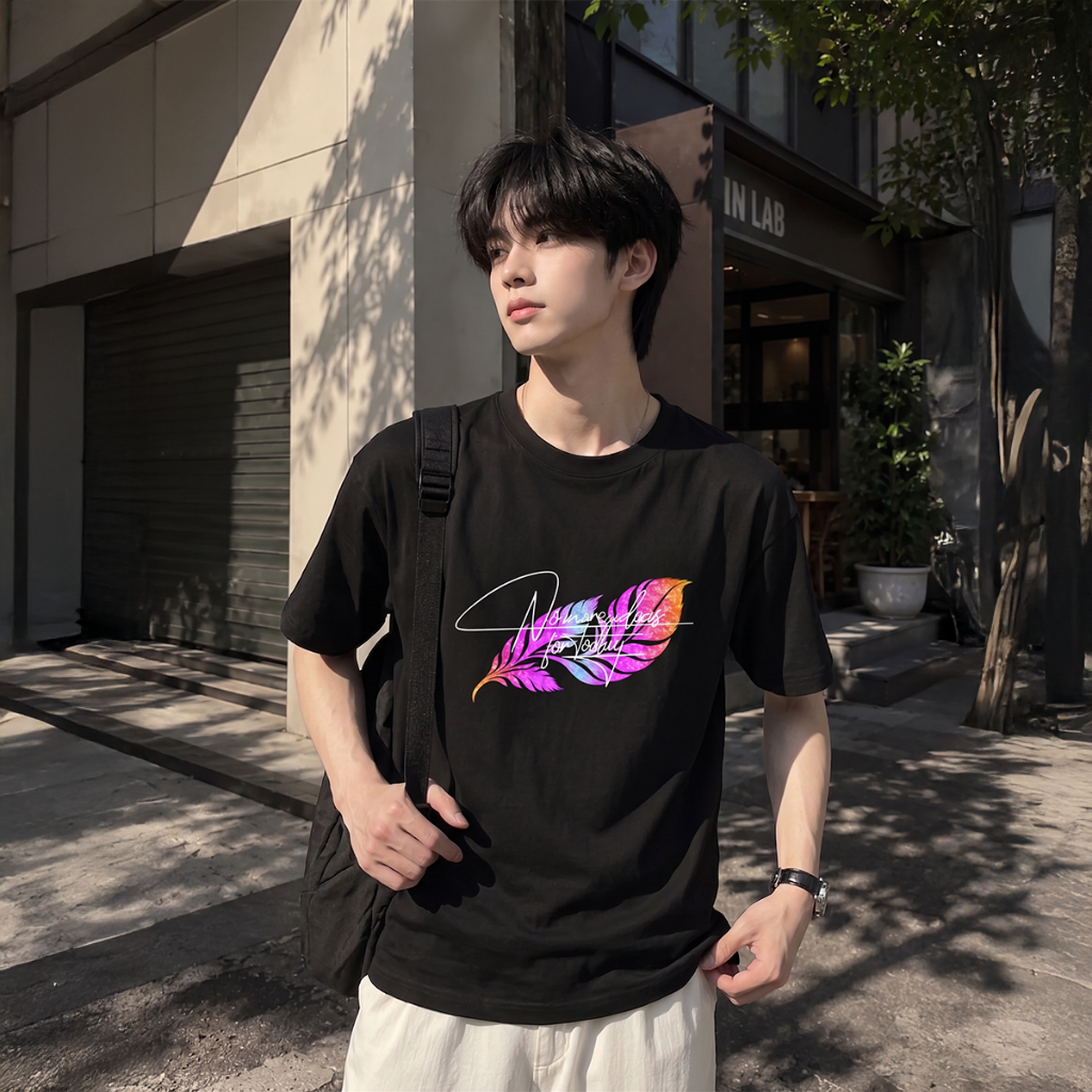 AT BST Áo Thun Unisex Cute Dễ Thương - Vải Cotton Co Giãn 4 Chiều, Dáng Rộng Oversize, In Hình Cá Nhân