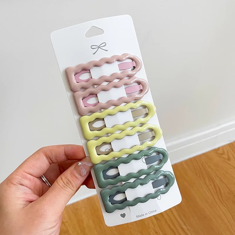 Set kẹp tóc trơn pastel dễ thương