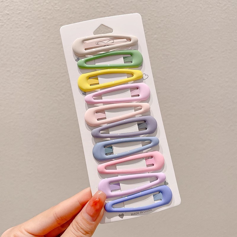 Set kẹp tóc trơn pastel dễ thương