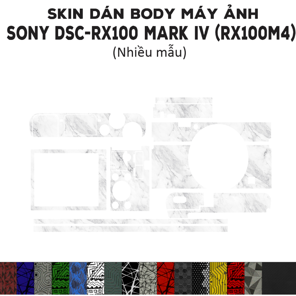 Skin 3M dán Sony DSC-RX100 Mark IV (Nhiều mẫu) | Miếng film dán chống bám bẩn cho body máy ảnh rx100m4