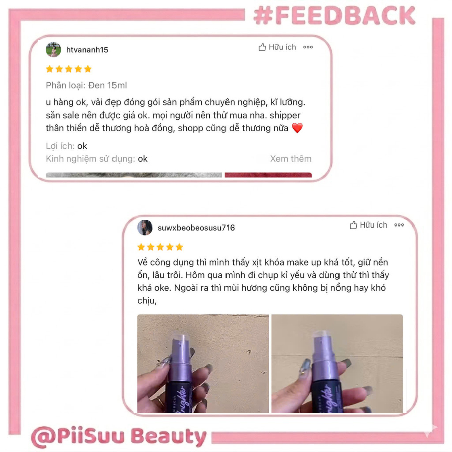 Xịt khoá nền URBAN DECAY Makeup Setting Spray Chiin Beauty