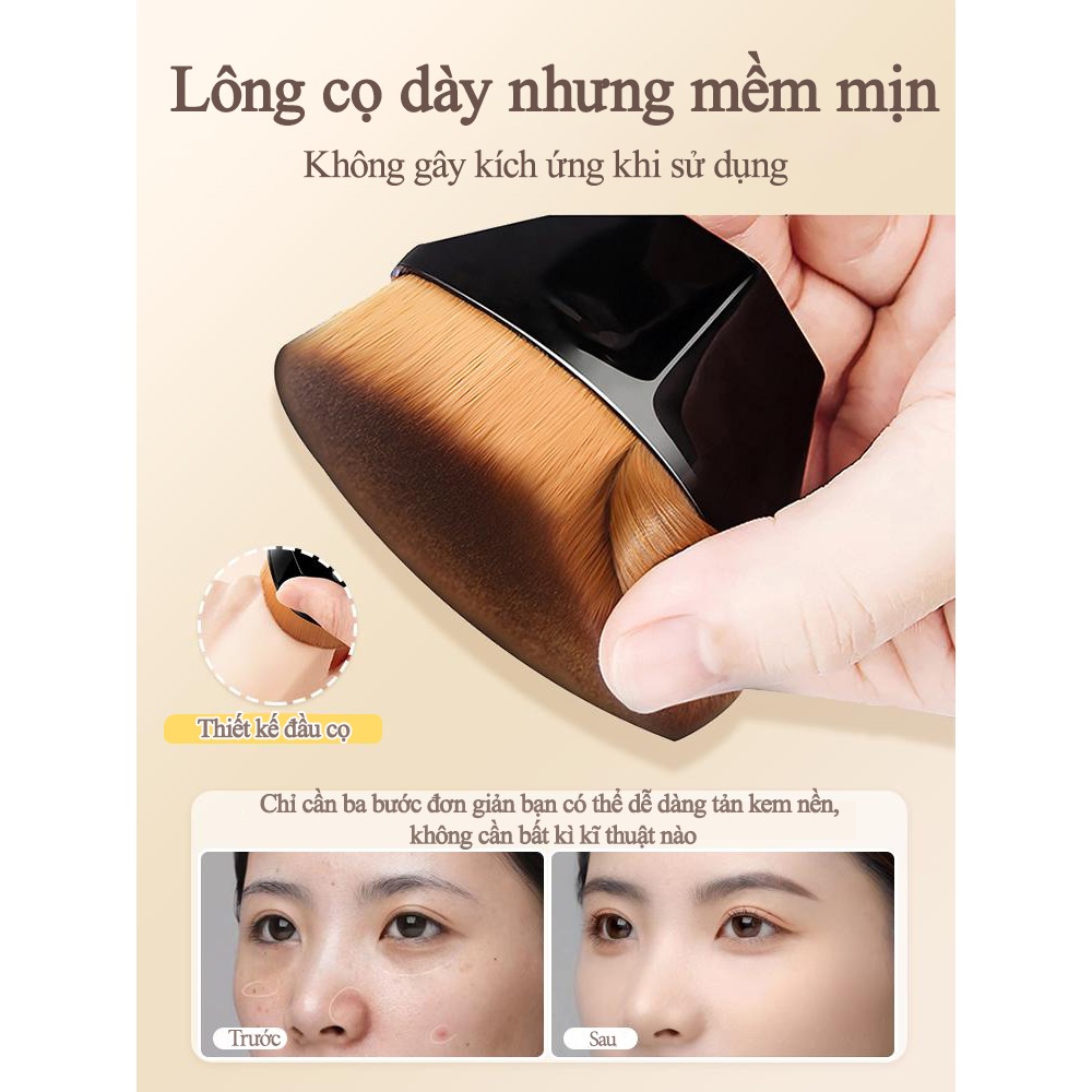 Cọ nền chuyên nghiệp có lông mềm mịn, không để lại vệt cọ, tán nền đều, tạo lớp nền hoàn hảo