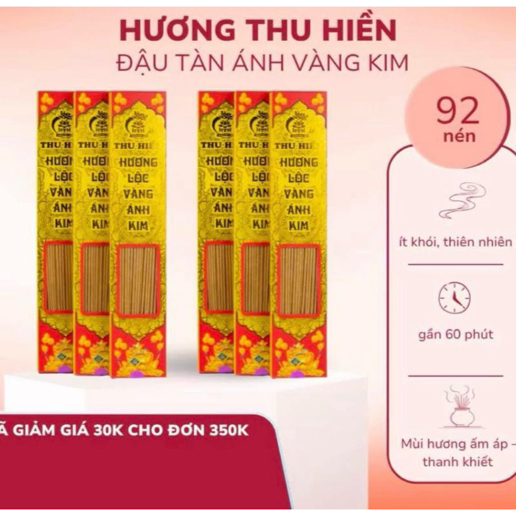 Hương Lộc Vàng Ánh Kim, Nhang Thảo Mộc Thiên Nhiên, Cuốn Tàn Vàng Ánh Kim