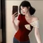 Áo Thun Cổ Chéo Chấm Bi Có BigClothes, Áo Thun Nữ Tay Ngắn Dáng Ôm Lệch Vai Thời Trang By Chamie store