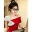 Áo Thun Cổ Chéo Chấm Bi Có BigClothes, Áo Thun Nữ Tay Ngắn Dáng Ôm Lệch Vai Thời Trang By Chamie store