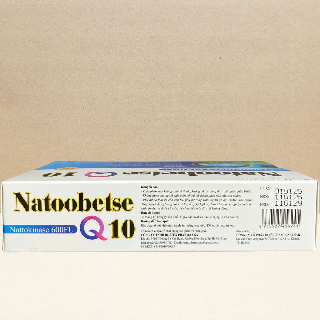 Combo 5 Hộp Natoobetse Q10 Xanh Dương - Rostex - Vinaphar - Vitamin Chữa Lành