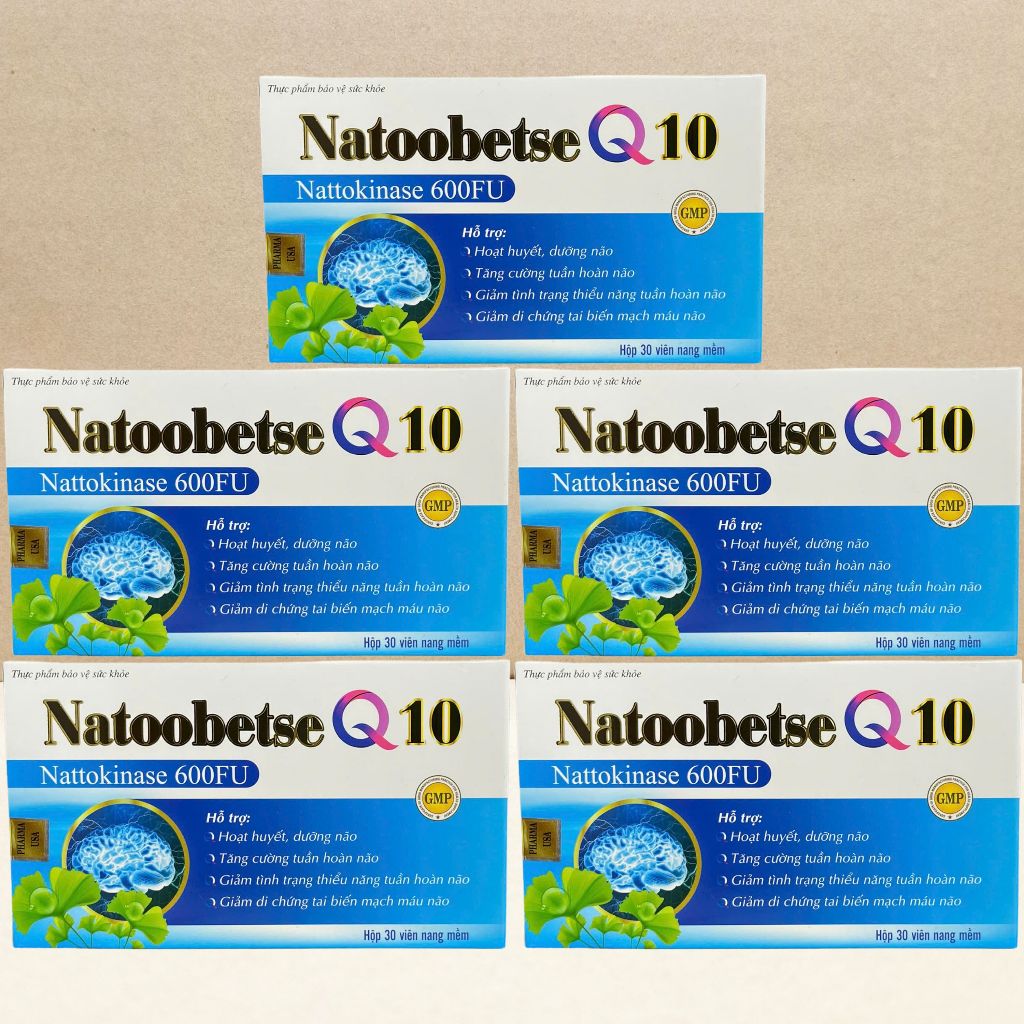 Combo 5 Hộp Natoobetse Q10 Xanh Dương - Rostex - Vinaphar - Vitamin Chữa Lành