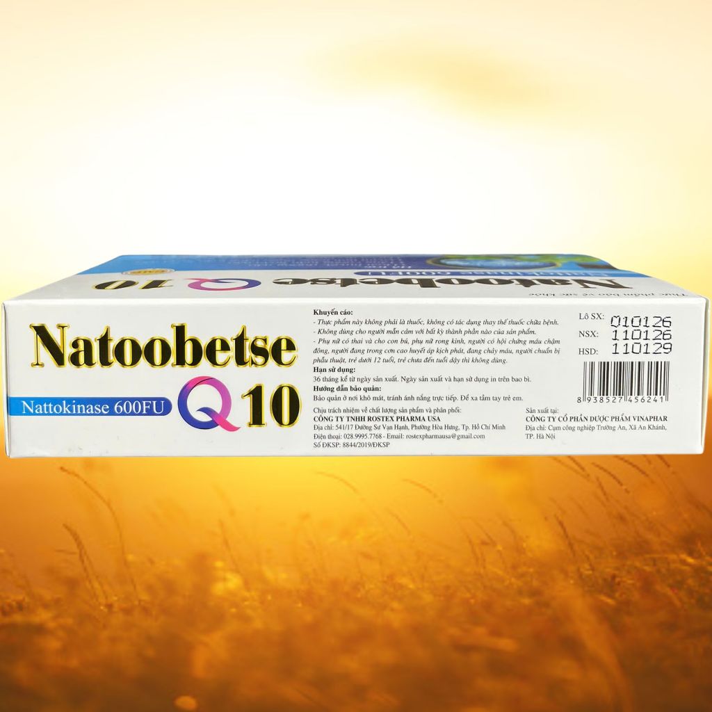 Combo 2 Hộp Natoobetse Q10 Xanh Dương - Rostex - Vinaphar - Vitamin Thanh Lọc