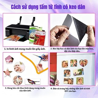 QUAFF Tấm từ tính A4  – 0.5mm, 10 tờ, có keo/không keo –Cắt dễ, DIY nam châm tủ lạnh, quà lưu niệm