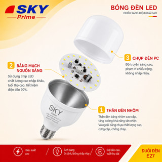 Bóng đèn LED trụ siêu sáng 10W 20W 30W 40W 50W 60W, tản nhiệt nhôm, tiết kiệm điện, đui E27,