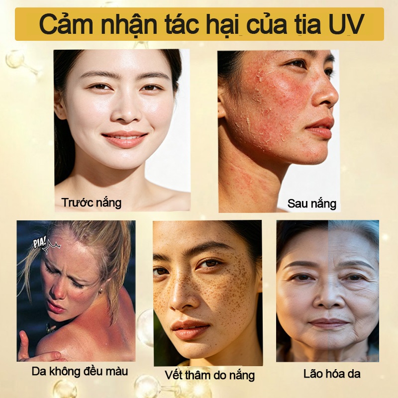 Kem Chống Nắng Collagen  SPF50+ PA++++ Chống Lão Hóa Dưỡng Ẩm Căng Mịn Không Bị Trắng Xám