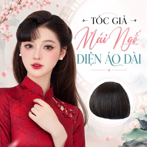TÓC GIẢ MÁI NGỐ DIỆN ÁO DÀI HOT TREND/ MÁI NGẮN TRÊN LÔNG MÀY TRẺ TRUNG