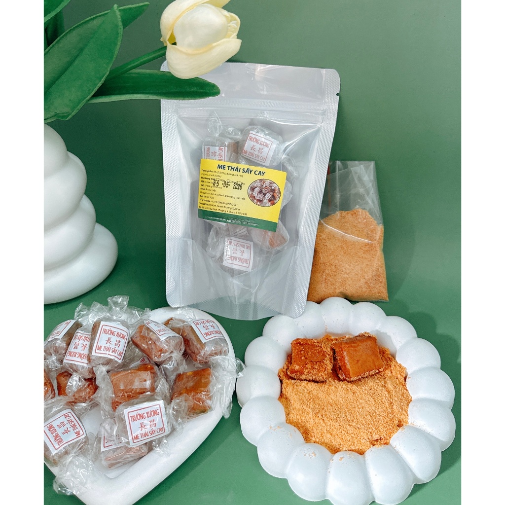 (Tặng Muối) Kẹo Me Sấy Cay Trường Xương_ chua cay_ Candy, Ăn Vặt-Snack