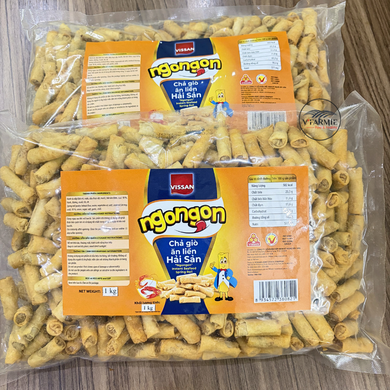 1kg Chả giò ăn liền hải sản Vissan - Chả giò sấy giòn mini Ngon Ngon