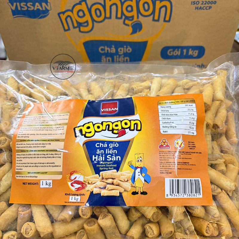 1kg Chả giò ăn liền hải sản Vissan - Chả giò sấy giòn mini Ngon Ngon