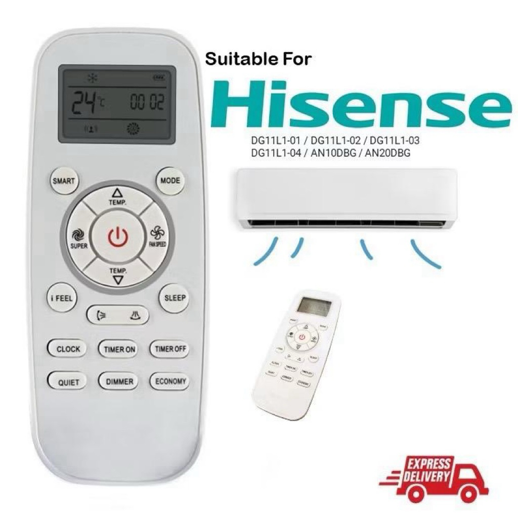 Remote máy lạnh dành cho HISENSE tặng kèm pin Camelion của Đức