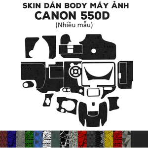 Skin dán máy ảnh Canon 550D (nhiều mẫu) | Miếng dán Film 3M custom chống trơn trượt