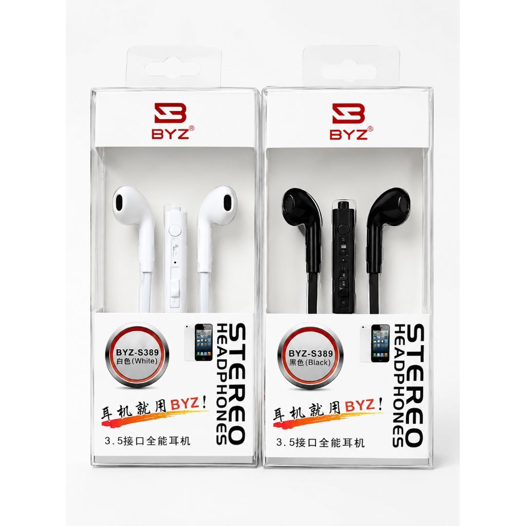 Tai nghe có dây BYZ S389 Jack 3.5mm – Có Mic Đàm Thoại – Âm Thanh Stereo – Tương Thích Android, Laptop, PC