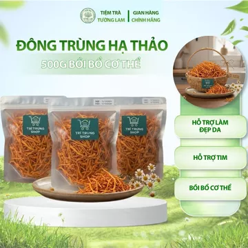 500g Đông Trùng Hạ Thảo Sấy Khô Sợi To Ngon Hàng Cao Cấp Bồi Bổ Cơ Thể, Đông Trùng Hạ Thảo Sấy Nhiệt