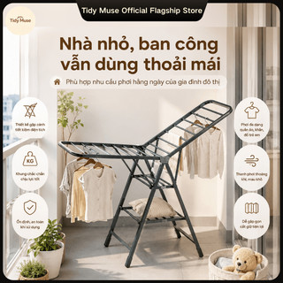 Giá phơi quần áo gấp gọn| Phơi được chăn, ga, quần áo | Có bánh xe di chuyển dễ dàng