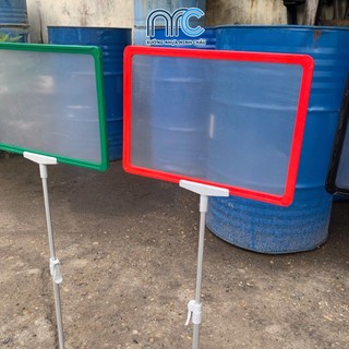 Bộ khung chân đế để bàn, Bộ khung chân thép kẹp bảng sale, bảng giá - Bộ chân đế + Khung nhựa + Màng PVC