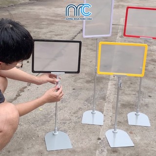 Bộ chân đế sắt, khung bảng giá siêu thị A3 A4 - Có thể thay đổi kích thước - Bộ chân đế + Khung bảng + Màng PVC
