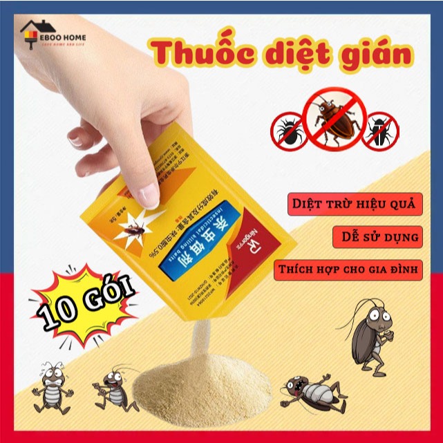 10 gói thuốc diệt gián sinh học bột diệt gián Diệt Tận Gốc An Toàn Hiệu Quả An Toàn Cho Con Người Và Vật Nuôi