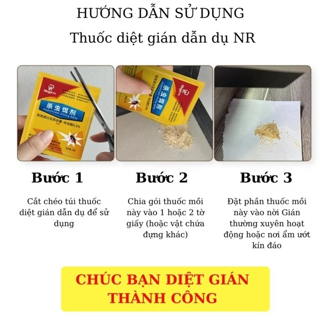 10 gói thuốc diệt gián sinh học bột diệt gián Diệt Tận Gốc An Toàn Hiệu Quả An Toàn Cho Con Người Và Vật Nuôi