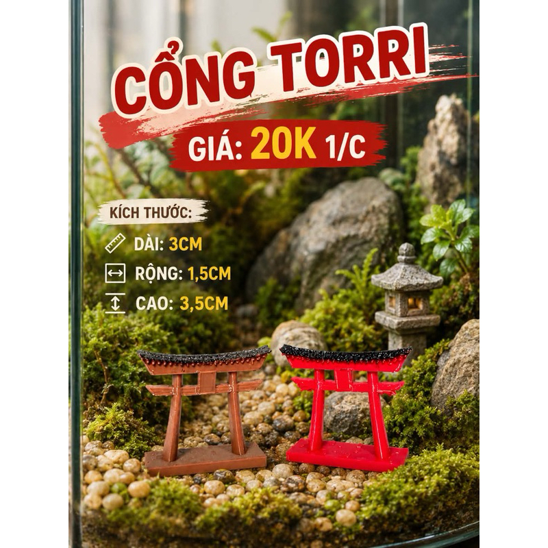 mô hình cổng trời torri sắc nét decor tiểu cảnh