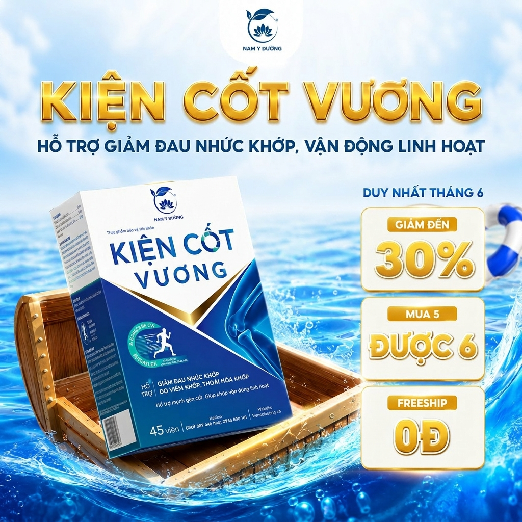 [Combo 4 Tặng 1] Kiện Cốt Vương - Viên uống hỗ trợ cải thiện xương khớp - Lọ 45 Viên