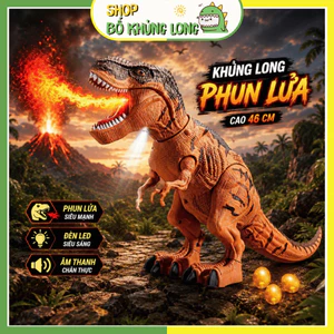 Đồ Chơi Khủng Long Phun Lửa Cho Bé 4-7tuổi Phun Khói/Đẻ Trứng/Chiếu Hình Robot Khủng Long Bạo Chúa - BỐ KHỦNG LONG