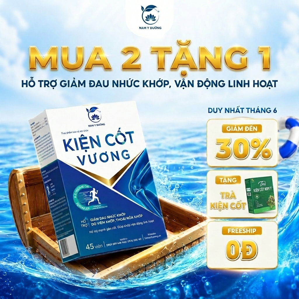 [Combo 2 Tặng 1] Kiện Cốt Vương - Viên Uống Hỗ Trợ Cải Thiện Xương Khớp - Lọ 45 Viên
