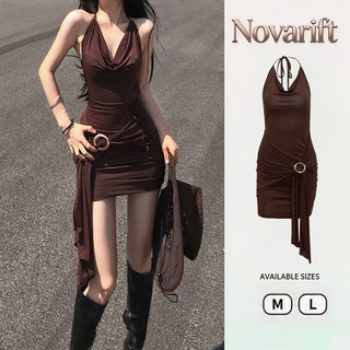 Nova-Thời Trang Nữ Màu Trơn Cổ Chữ V Dây Không Tay Ôm Phù Hợp Với Váy Dạo Phố Gợi Cảm