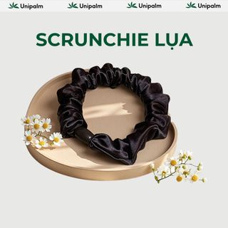 Scrunchie lụa cao cấp Unipalm dây buộc tóc vải lụa mềm mại, chống gãy rụng tóc, (màu ngẫu nhiên)