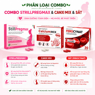 Combo 4 Món Bổ Bầu Nutristill 90 Calcium Mix Ferocynat StillPregmax Nhập Khẩu Châu Âu Hấp Thu Tốt Không Táo Bón