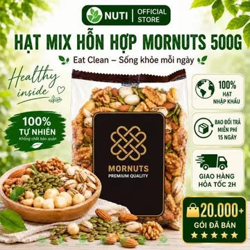 【CHUẨN LOẠI 1 NHẬP KHẨU】Mix Hạt Mornuts 500g Cao Cấp – Hạnh Nhân, Macca, Óc Chó, Dẻ Cười Ăn Vặt