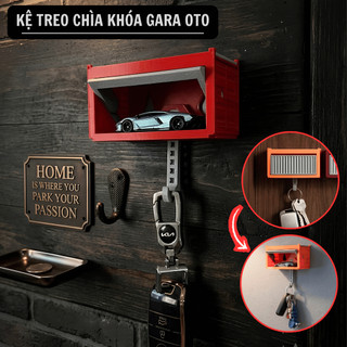 Hộp Diorama Treo Chìa Khóa Garage- Treo Móc Khóa Trưng Bày Xe Hot Wheels 1/64 không khoan đục dán keo cho dân đam mê 1:6