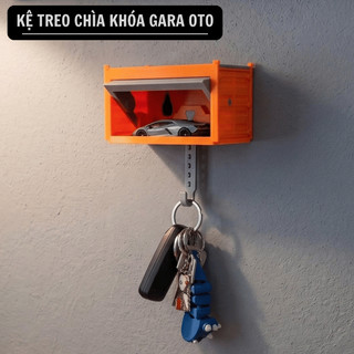 Hộp Diorama Treo Chìa Khóa Garage- Treo Móc Khóa Trưng Bày Xe Hot Wheels 1/64 không khoan đục dán keo cho dân đam mê 1:6