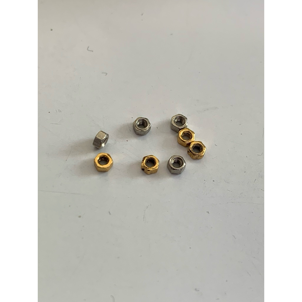 Ốc Tán Kính Khoan M1.6 | Ốc Lục Giác Gọng Kính Không Viền Vàng Bạc | Phụ Kiện Thay Thế Gọng Khoan 2 Mảnh